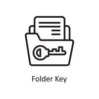 Folder Key outline icon Design illustration. Web Hosting And cloud Services Symbol on White backgroung EPS 10 File vector