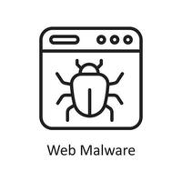 Web Malware outline icon Design illustration. Web Hosting And cloud Services Symbol on White backgroung EPS 10 File vector