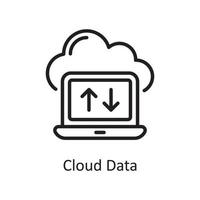 Cloud Data outline icon Design illustration. Web Hosting And cloud Services Symbol on White backgroung EPS 10 File vector