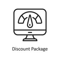 Discount Package outline icon Design illustration. Web Hosting And cloud Services Symbol on White backgroung EPS 10 File vector