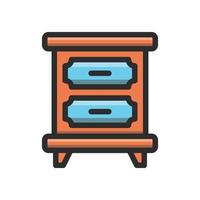 Nightstand Vector Icon filled outline EPS 10 file