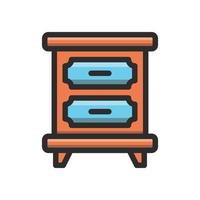 Nightstand Vector Icon filled outline EPS 10 file