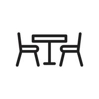 Hotel Table Vector Icon Line EPS 10 file
