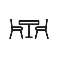 Hotel Table Vector Icon Line EPS 10 file