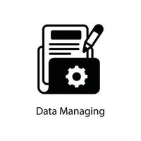 gestión de datos vector contorno empresarial e icono de estilo financiero. eps 10