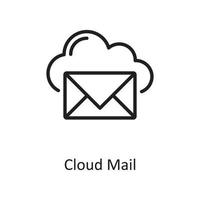 Cloud mail outline icon Design illustration. Web Hosting And cloud Services Symbol on White backgroung EPS 10 File vector