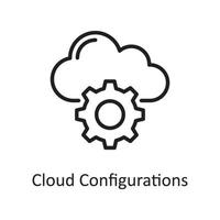 Cloud Configurations outline icon Design illustration. Web Hosting And cloud Services Symbol on White backgroung EPS 10 File vector