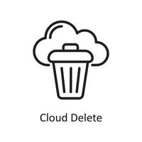 Cloud Delete outline icon Design illustration. Web Hosting And cloud Services Symbol on White backgroung EPS 10 File vector