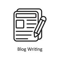 Blog Writing outline icon Design illustration. Web Hosting And cloud Services Symbol on White backgroung EPS 10 File vector