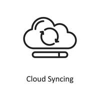 Cloud Syncing outline icon Design illustration. Web Hosting And cloud Services Symbol on White backgroung EPS 10 File vector