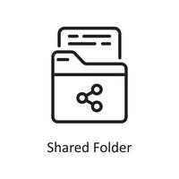 Shared Folder outline icon Design illustration. Web Hosting And cloud Services Symbol on White backgroung EPS 10 File vector