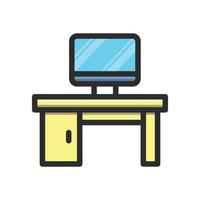 System Desk Vector Icon  filled outline EPS 10 file