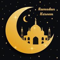 Ramadan Kareem. Islamic festival community prayers template for post, banner, card, poster, background. vector