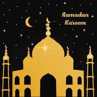 Ramadan Kareem. Islamic festival community prayers template for post, banner, card, poster, background. vector