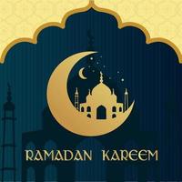 Ramadan Kareem. Islamic festival community prayers template for post, banner, card, poster, background. vector