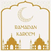 Ramadan Kareem. Islamic festival community prayers template for post, banner, card, poster, background. vector