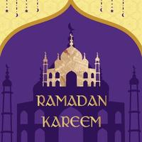 Ramadan Kareem. Islamic festival community prayers template for post, banner, card, poster, background. vector