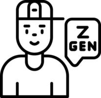 diseño de icono de vector de generación z