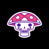 Cute skull mushroom head illustration, with soft pop style and old style 90s cartoon drawings. Artwork for street wear, t shirt, patchworks. vector