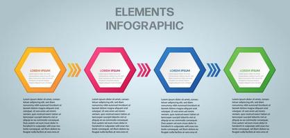 infografía de negocios. plantilla de diseño infográfico. los hexágonos infográficos se pueden usar para diseños de flujo de trabajo, diagramas, pancartas y diseño web. diseño de infografías de línea de tiempo de ilustración vectorial vector