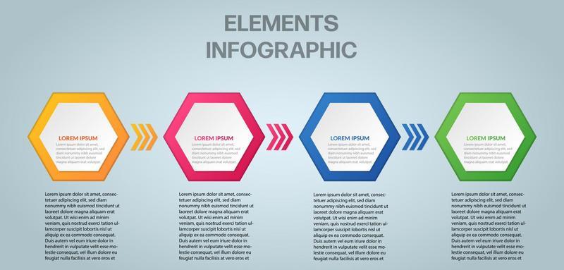 Business Infographic. Infographic design template. The Infographic hexagons can be used for workflow layouts, diagrams, banners, and Web design. Vector illustration Timeline infographics design