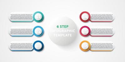 Business Infographic. Modern infographic template. Creative circle elements designed. Business concept with 6 options, steps, and parts. Abstract infographics number options template. vector