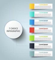 infografía de negocios. plantilla infográfica moderna. diagrama abstracto con 7 pasos, opciones, partes o procesos. plantilla de negocio vectorial para presentación. concepto creativo para infografía vector