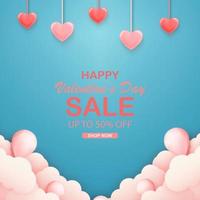 Valentine's day sale background with heart. Vector illustration. Wallpaper, flyers, invitations, posters, brochures, banners. Vector symbols of love for Happy Women's, Mother's, Valentine's Day, birth