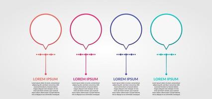Business Infographic. Timeline infographics design vector. Abstract infographics number template. Vector illustration. Business concept with 4 options, steps, or processes.