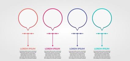 infografía de negocios. vector de diseño de infografías de línea de tiempo. plantilla de número de infografía abstracta. ilustración vectorial concepto de negocio con 4 opciones, pasos o procesos.