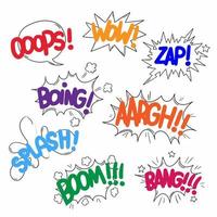 Cartoon bang effect with text. Bubble speech effect. Comic explosion text. vector