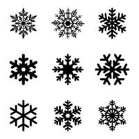 conjunto de iconos de copo de nieve. copo de nieve de hielo vectorial aislado. vector