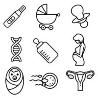 Gestation set of icons. Mother and child icons. vector