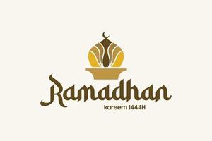 cúpula de mezquita, diseño de logotipo vectorial ramadan kareem vector