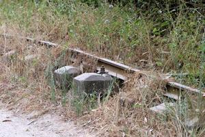 fragmentos del antiguo ferrocarril de haifa a damasco. foto