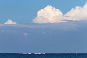 Rain clouds in the sky over the Mediterranean Sea in northern Israel. photo