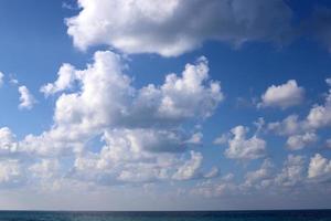 Rain clouds in the sky over the Mediterranean Sea in northern Israel. photo