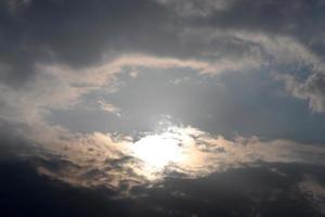 Rain clouds in the sky over the Mediterranean Sea in northern Israel. photo