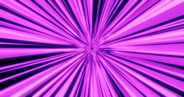túnel rápido energético futurista púrpura brillante abstracto de líneas y bandas de energía mágica en el espacio. fondo abstracto foto