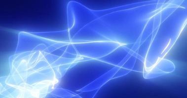 Abstract blue glowing with bright fire energy magic waves from lines on a dark background. Abstract background photo