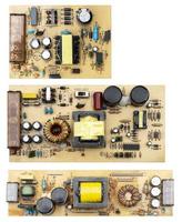 Collection printed circuit board isolated on white background with Clipping path photo