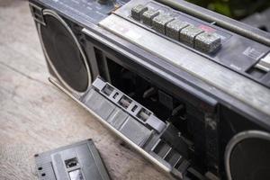 Retro radio and cassette tape photo
