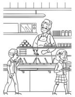 Lunch Lady Coloring Page for Kids vector