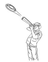 Skeet Shooting Isolated Coloring Page for Kids vector