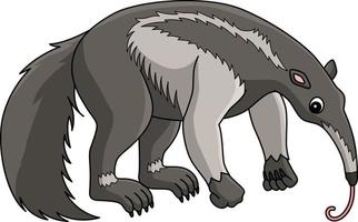 Giant Anteater Animal Cartoon Colored Clipart vector