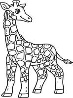 Mother Giraffe Isolated Coloring Page for Kids
