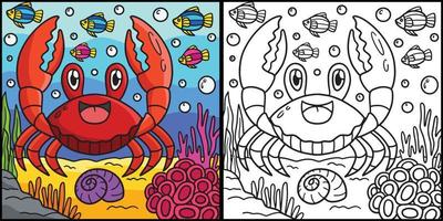 Red Jamaican Crab Coloring Page Illustration