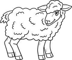 Baby Sheep Isolated Coloring Page for Kids vector