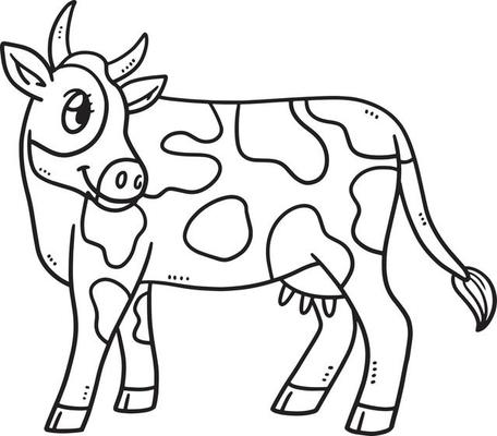 Cow Coloring Page Vector Art, Icons, and Graphics for Free Download