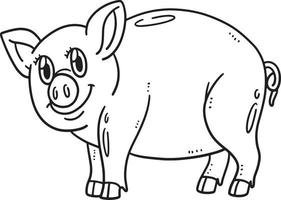 Mother Pig Isolated Coloring Page for Kids vector